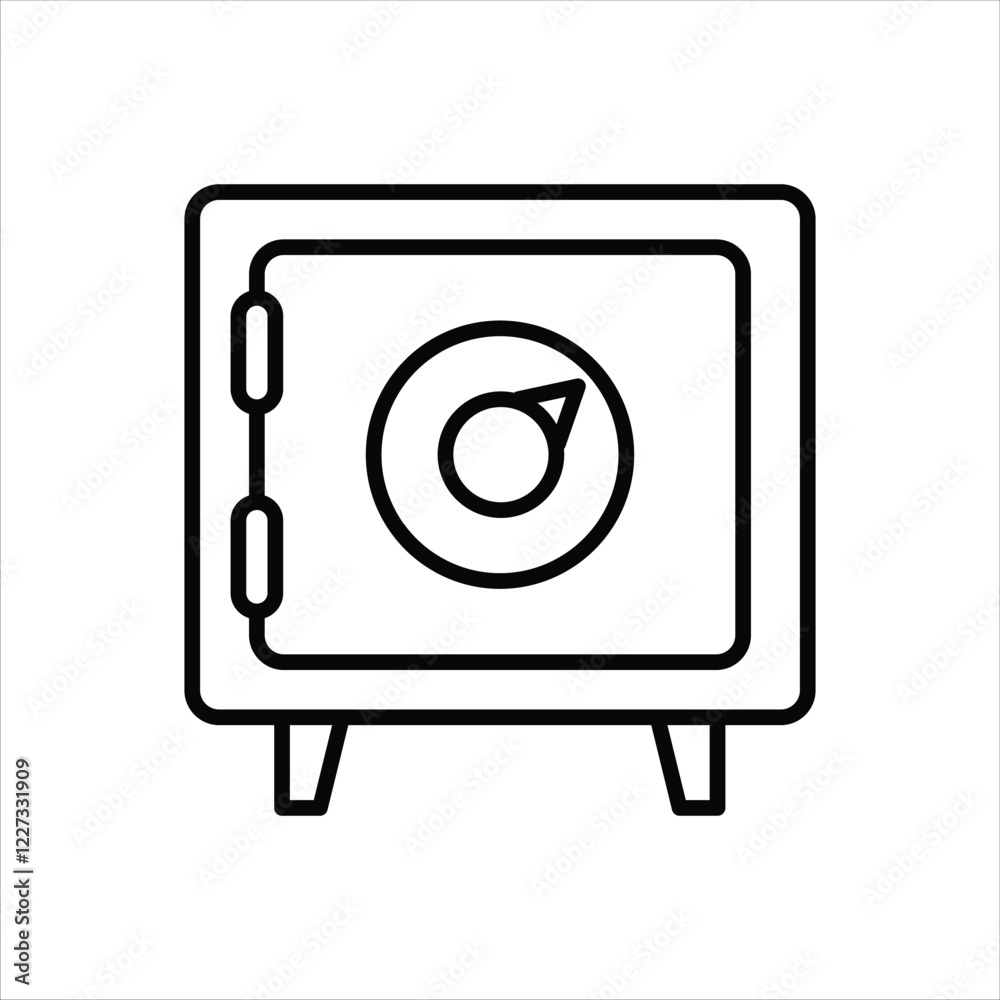 Safe Box Line Icons Design Elements Illustration Safe Box Line Icons Design Elements Illustration