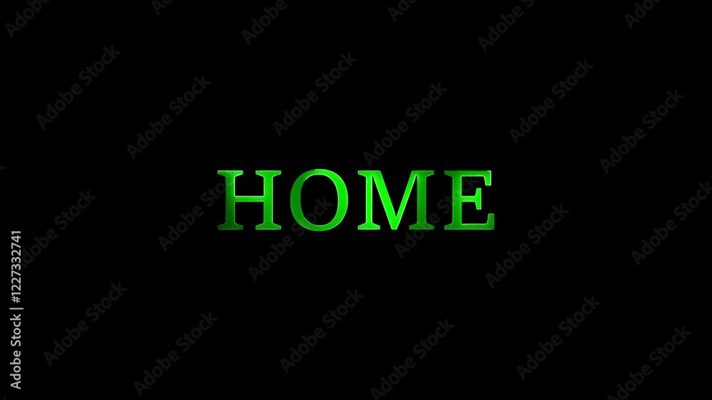 Neon text 'Home' icon animation with glowing effects video on black background 4K Neon text 'Home' icon animation with glowing effects video on black background 4K