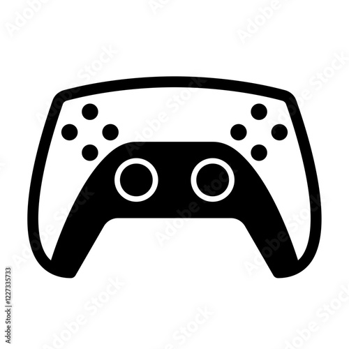 game controller icon in semi solid style on white background