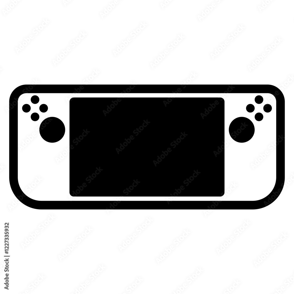 Fototapeta premium handheld game console icon in semi solid style on white background