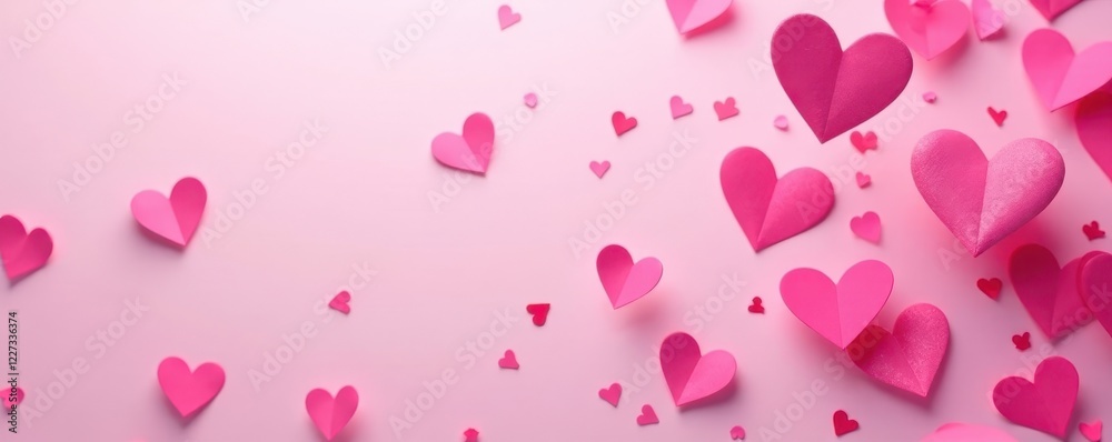 Scattered pink heart confetti, perfect overlay for design , scrapbook, invitation Scattered pink heart confetti, perfect overlay for design , scrapbook, invitation