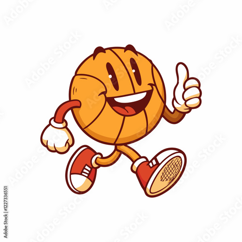 nergetic and Playful Cartoon Basket Mascot, Fun and Friendly Character with a Big Smile, Cute and Quirky Icon for Sports, Grocery, and Outdoor Activity Branding