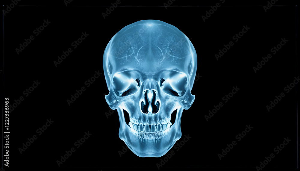 Fototapeta premium skull xray scan print on film , with white tonespng