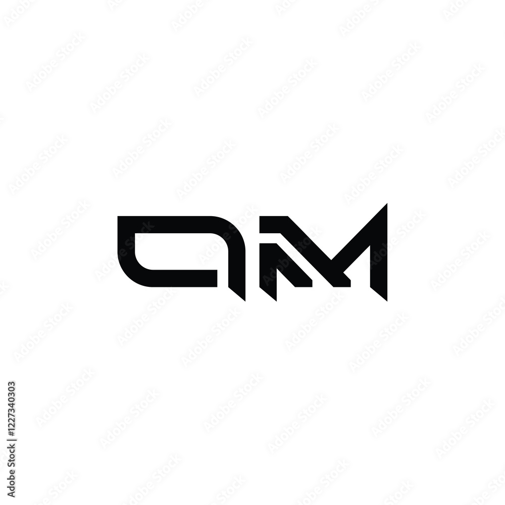QM monogram logo design letter text name symbol monochrome logotype alphabet character simple logo