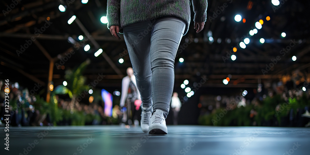 Fototapeta premium Person Walking a Fashion Show Runway