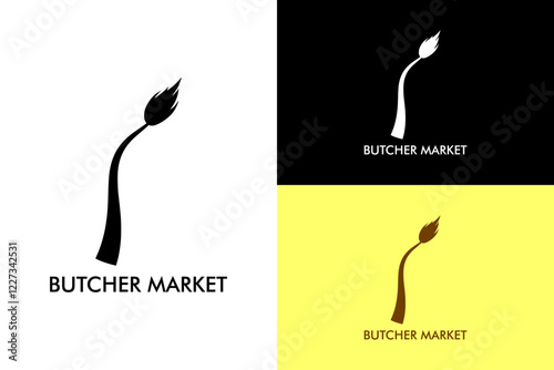 illustration of a cow's tail, farm, dairy, butcher shop, butcher service, butcher market logo, slaughterhouse, slaughter house, nutrition, healthy, organic food market, vectors, logo, abstract