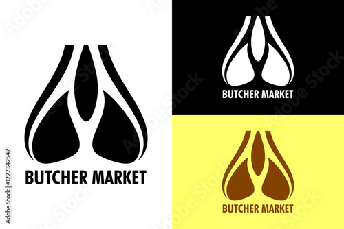 cow hoof, vector art, butcher market logo, butcher shop, butcher service, slaughter house, slaughterhouse, beef, halal, meat shop, healthy, organic food, silhouette, abstract logo