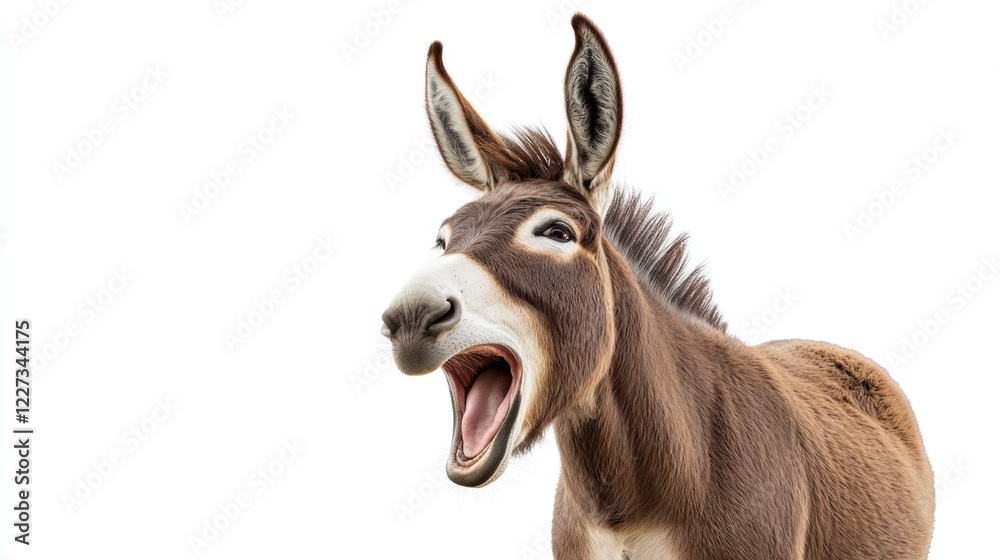 Fototapeta premium Open-mouthed donkey