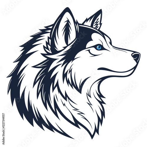 Adobe Illustrator ArtworkDog, huskey head Logo Designs.