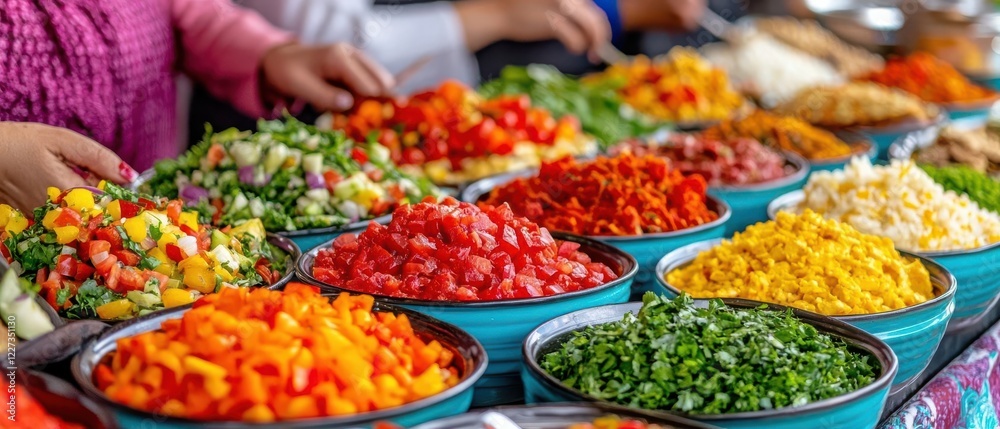 An inclusive gathering showcasing traditional foods from various cultures An inclusive gathering showcasing traditional foods from various cultures