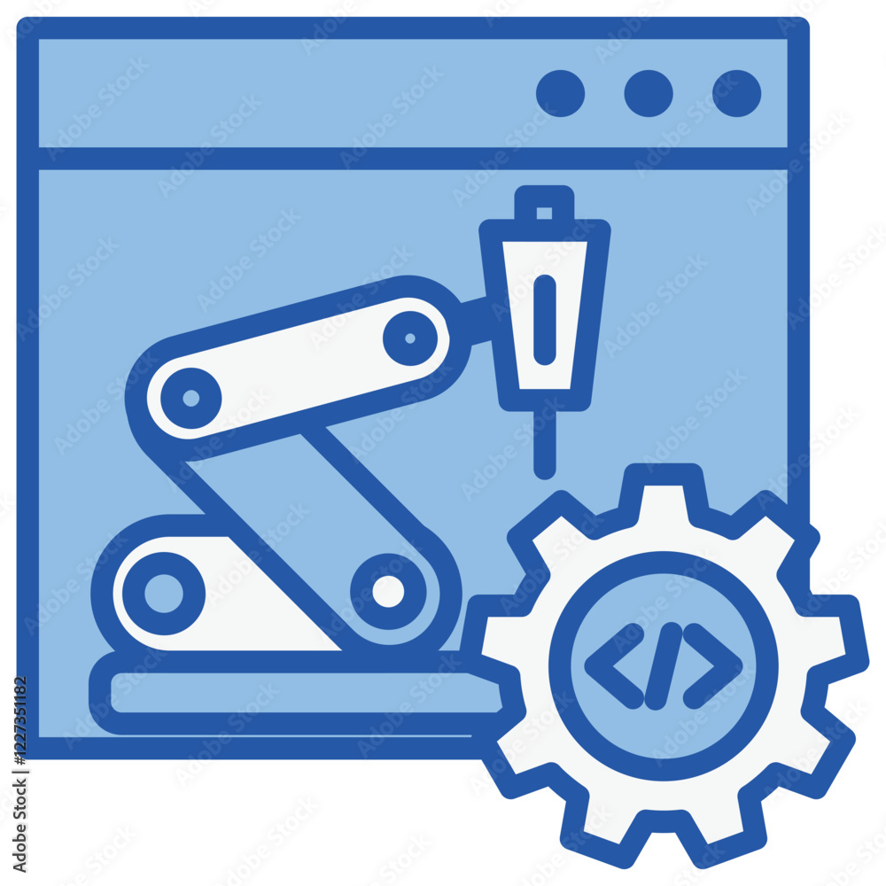 Robotic Software Blue White Icon Robotic Software Blue White Icon