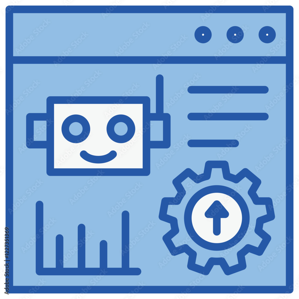 Robotic Development Blue White Icon Robotic Development Blue White Icon