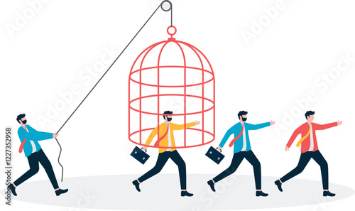 Social media illustration, business concept, web design


