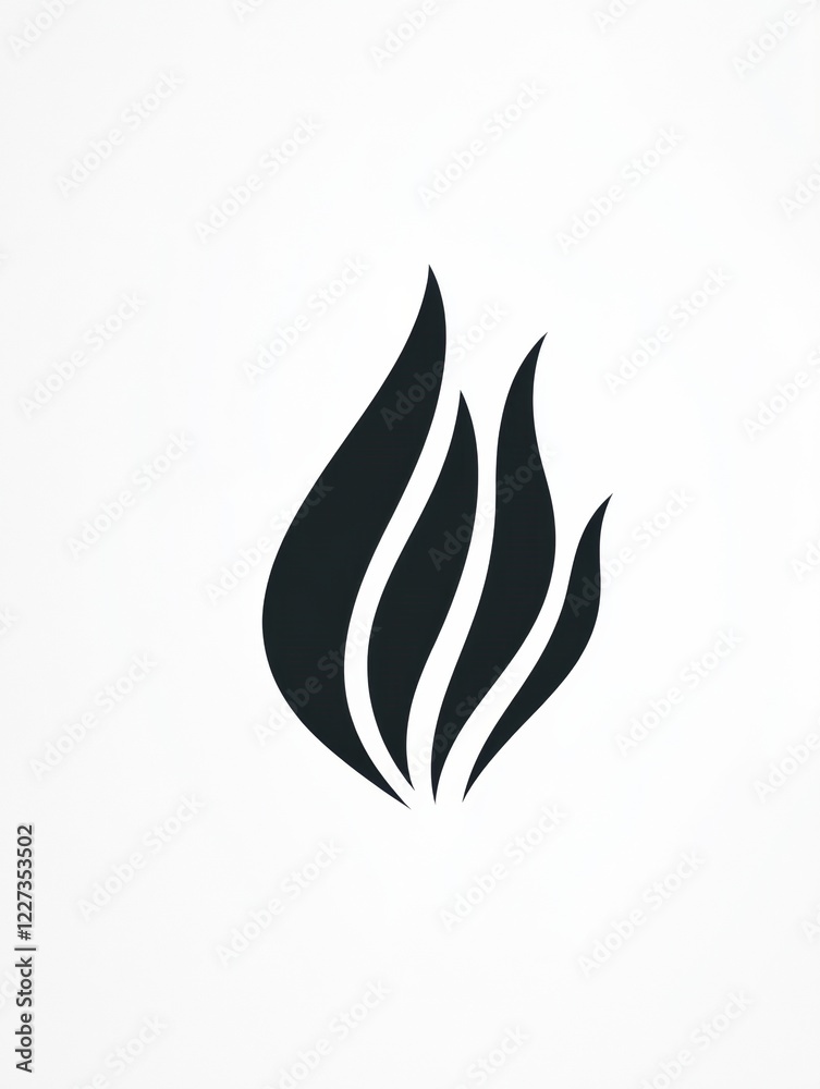Flame icon design representing warmth and energy in a minimalist black and white style for creative projects and branding. Generative AI Flame icon design representing warmth and energy in a minimalist black and white style for creative projects and branding. Generative AI