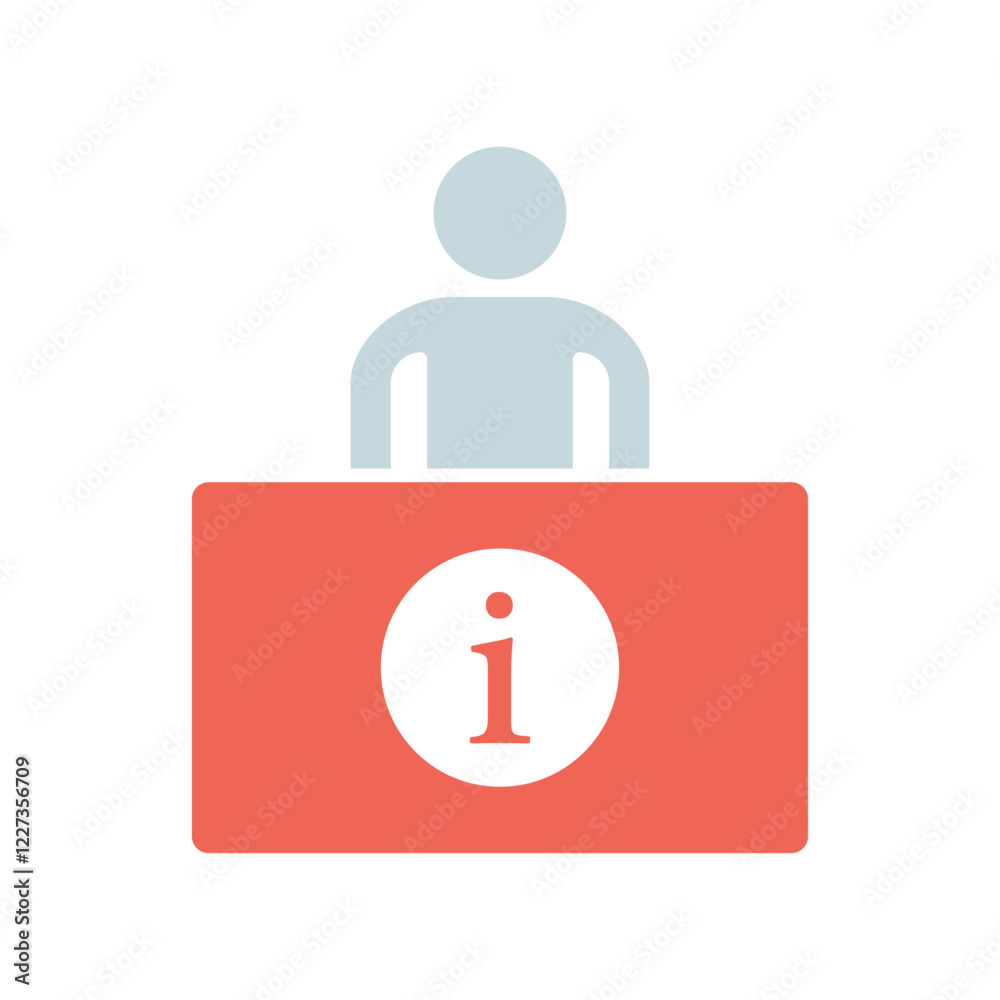 Icon a information desk, isolated against a clean background. Icon a information desk, isolated against a clean background.