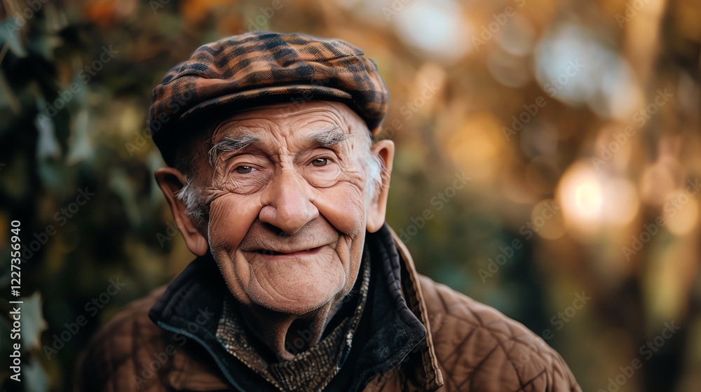 A close-up portrait of a senior man with a kind smile. A close-up portrait of a senior man with a kind smile.