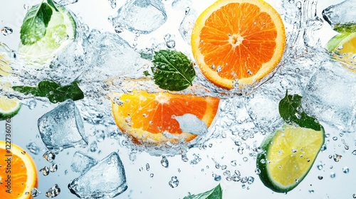 Fresh Citrus Fruits in Pool