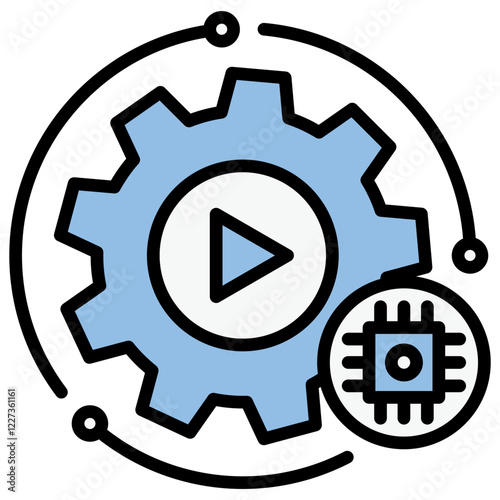 Automation Blue Black Icon