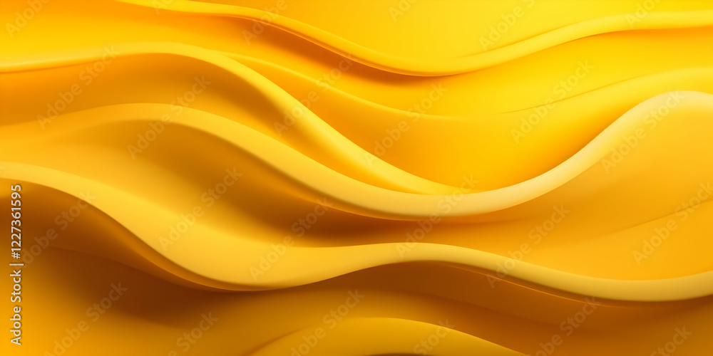 Obraz premium Yellow 3D Abstract Wave Background