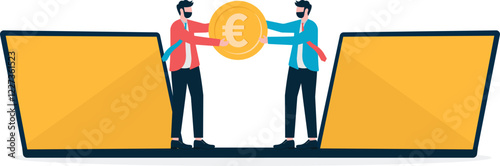 Social media illustration, business concept, web design

