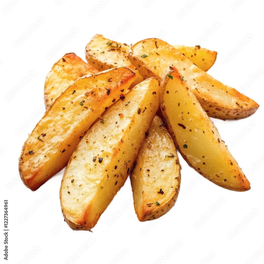 Potato slices on transparent background
