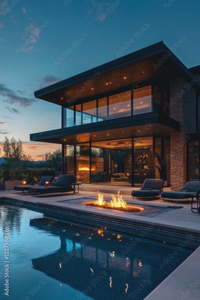 Fototapeta premium House with fire pit