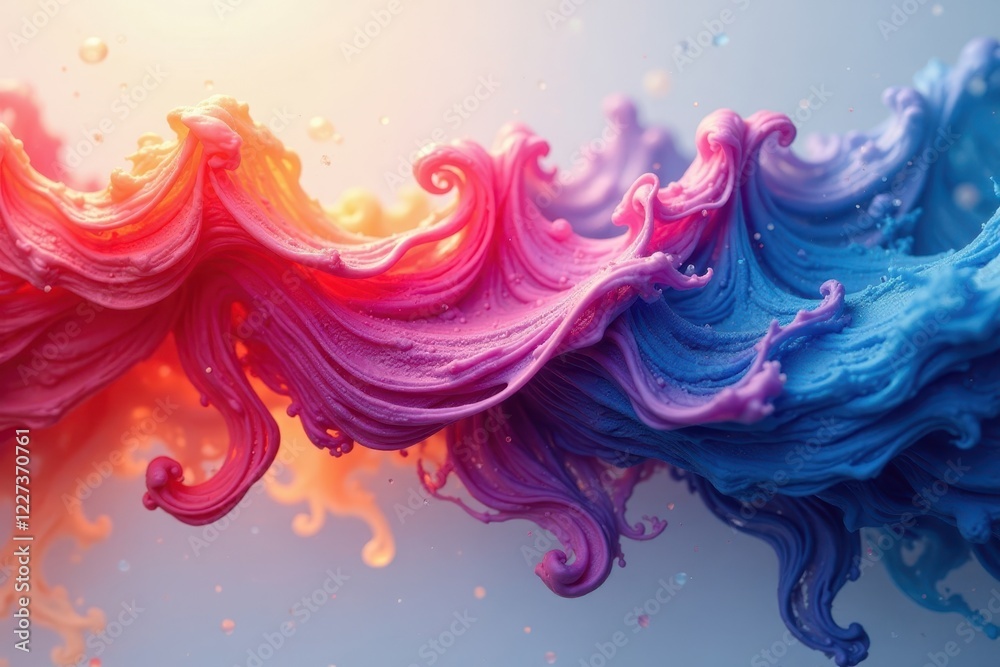 Fototapeta premium Ink flow patterns with subtle shimmering colors , ink, artistic, flow