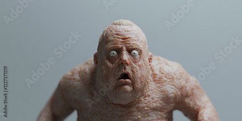 Digital Render of a Surprised Humanoid Figure