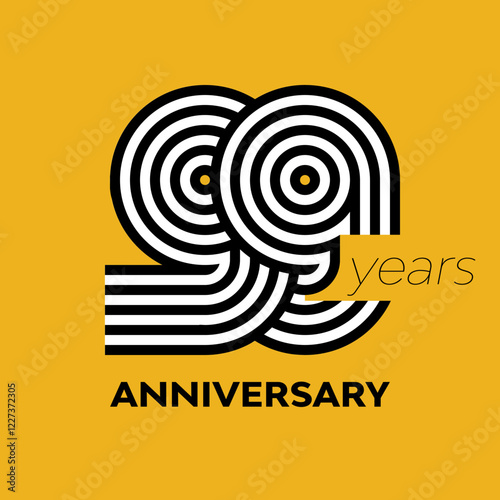 99 years retro anniversary vector template template template design illustration