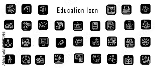 Educational icon set for multi purpose use | Icon set background design for education, technology, corporate