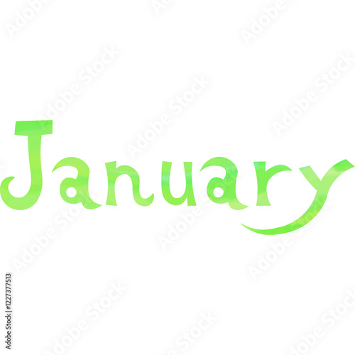 Illustration of the image of the letter icon of January in a beautiful watercolor pattern. photo