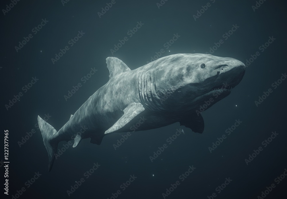 Fototapeta premium A large shark is swimming in the ocean