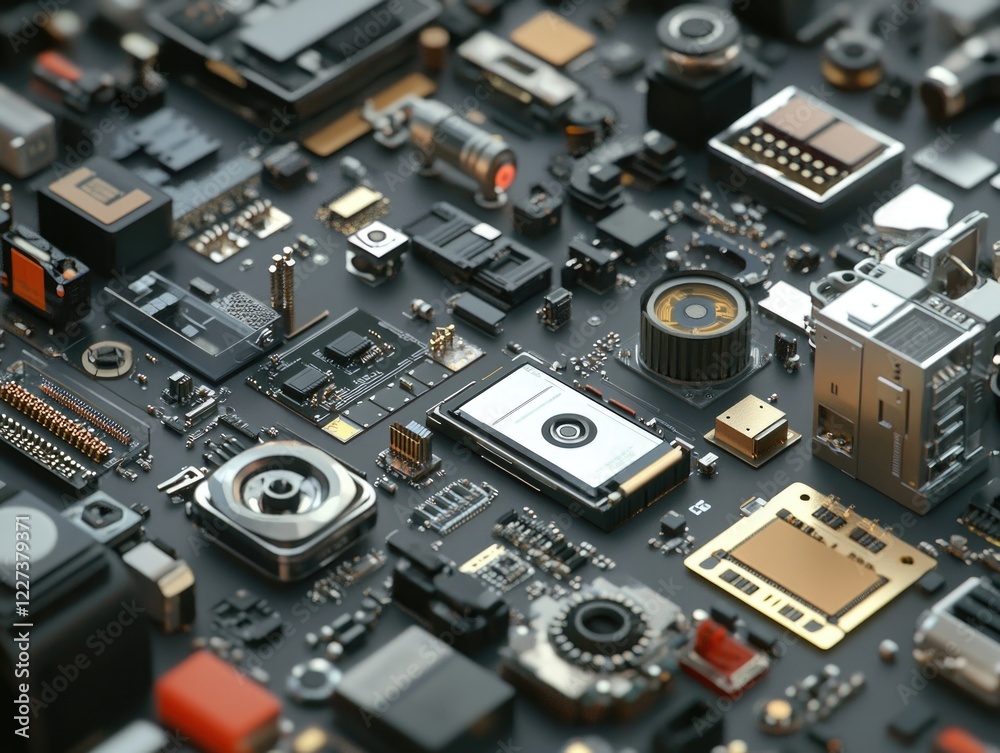 Fototapeta premium Computer Motherboard Close Up