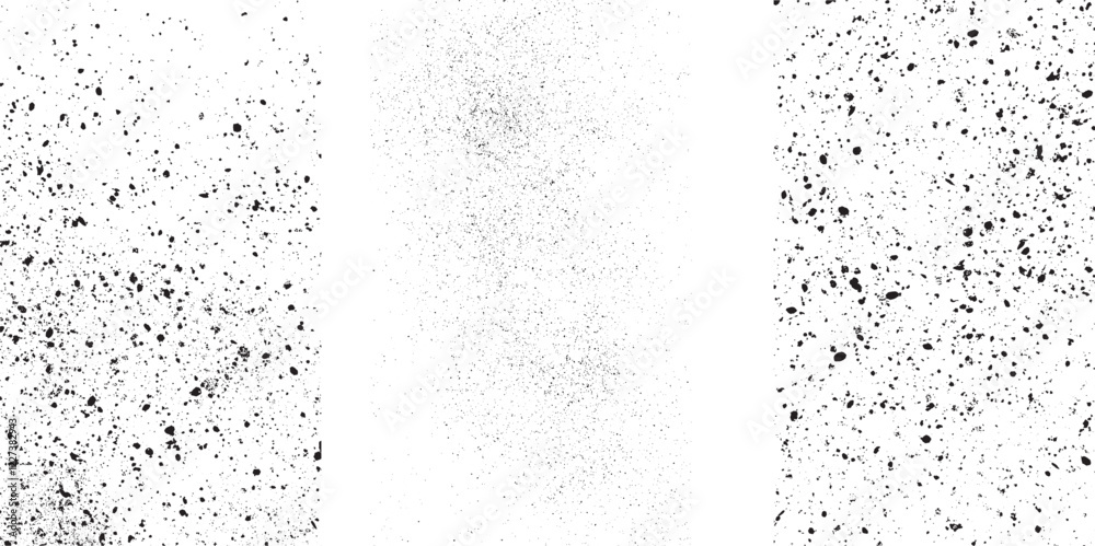 Obraz premium Set of different distressed black grain texture Overlay textures set stamp with grunge effect with fine grains isolated on white background.