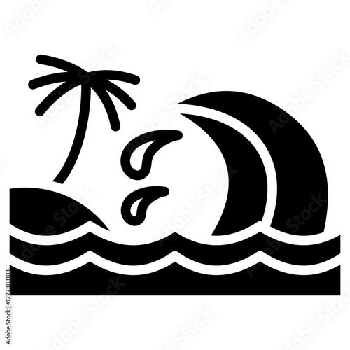 Tsunami glyph icon