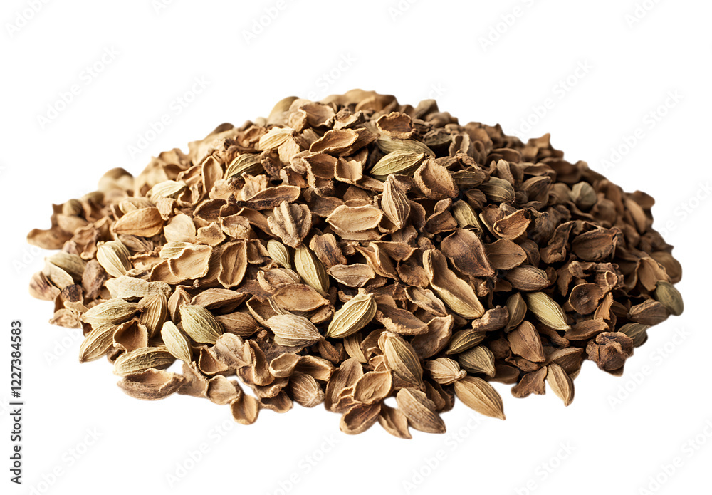 Pile of dried celery seeds, close up. Pile of dried celery seeds, close up.