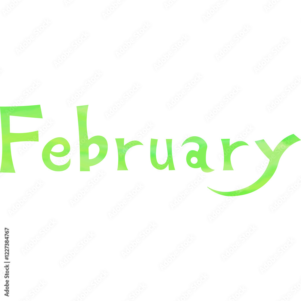 Illustration of an image of an icon of the letter February in a beautiful watercolor pattern. Illustration of an image of an icon of the letter February in a beautiful watercolor pattern.