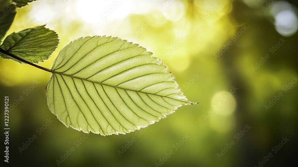 A single leaf in focus amidst a tranquil forest, sunlight weaving through trees, evoking harmony and natural beauty. A single leaf in focus amidst a tranquil forest, sunlight weaving through trees, evoking harmony and natural beauty.