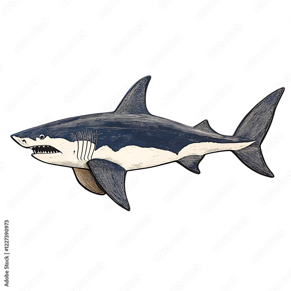 Obraz premium Great white shark illustration