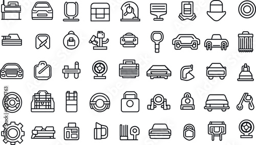 Comprehensive Set of Vehicle Icons for Automotive Applications