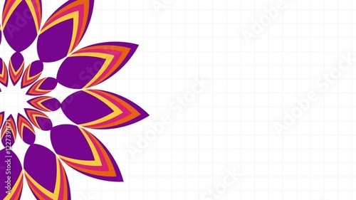 Floral colourful mandala motion on white background