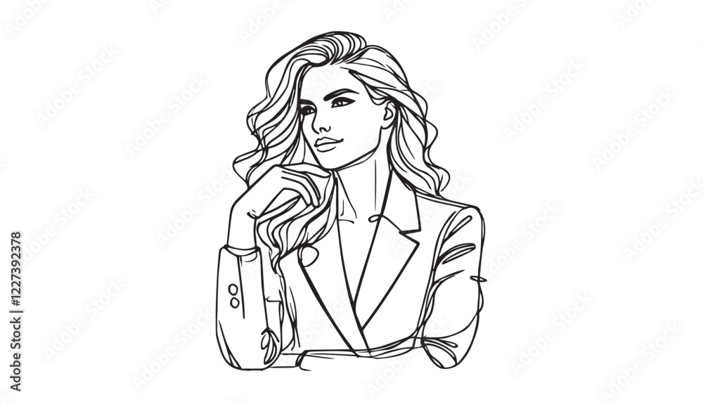 Continuous one single minimal line drawing woman Continuous one single minimal line drawing woman
