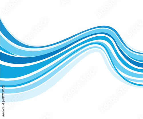 artistic creative blue line wave.eps
