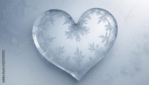 Frozen Heart: A delicate, frosted heart-shaped crystal, capturing the ethereal beauty of winter.  