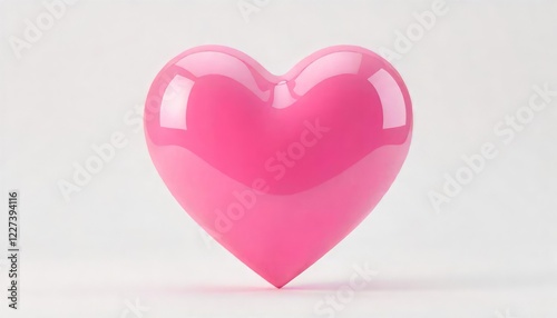Pink Heart: A 3D rendering of a glossy, light pink heart, symbolizing love, affection, and romance. The heart's smooth curves and vibrant color create a feeling of warmth and positivity. 