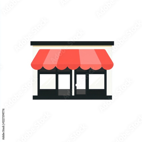 Wallpaper Mural Red awning storefront, city street background, small business Torontodigital.ca