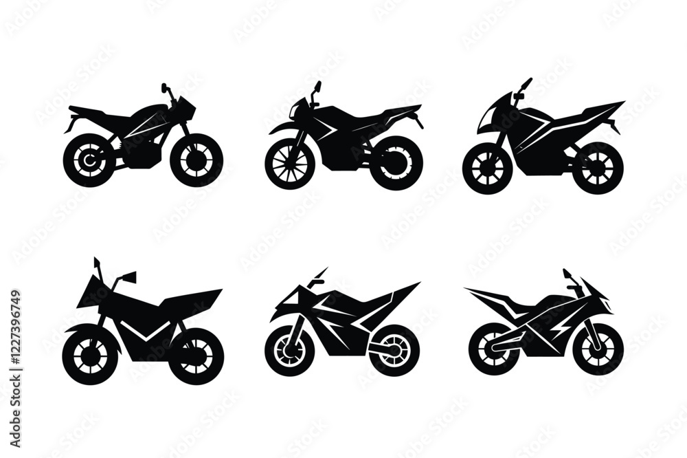 Obraz premium Electric bike silhouette isolated on white clean background