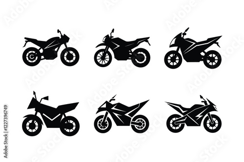 Electric bike silhouette isolated on white clean background