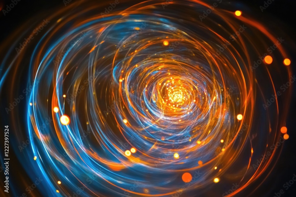 Blue Orange Light Spiral Dark Room Blue Orange Light Spiral Dark Room