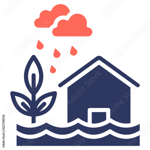 Flood glyph color icon